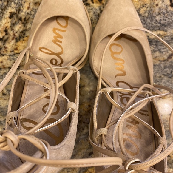 NWOB Sam Edelman,💯% genuine/leather suede,4” heel, almond shade,pictures below. - Picture 10 of 11